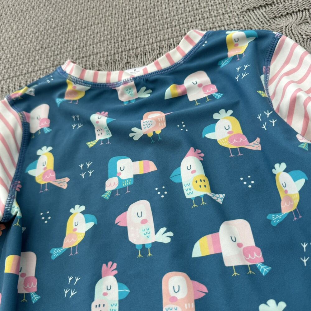RuffleButts Bird & Stripes Rash Guard ~ 8 - Picture 6 of 8